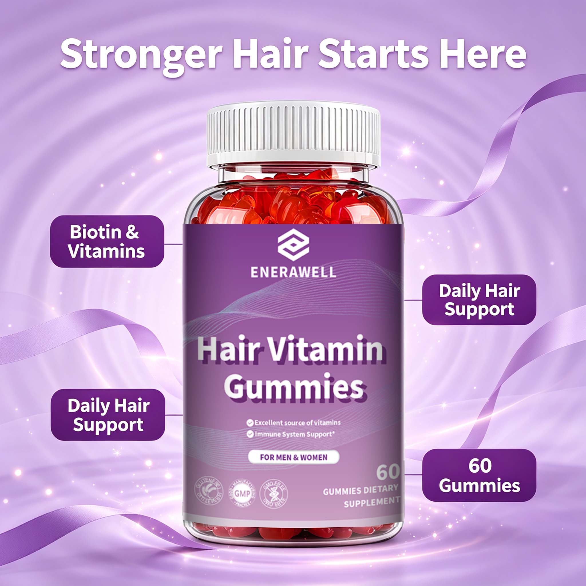 Multivitamin Gummy Adult - Biotin Gummies 5000 Mcg Hair Skin