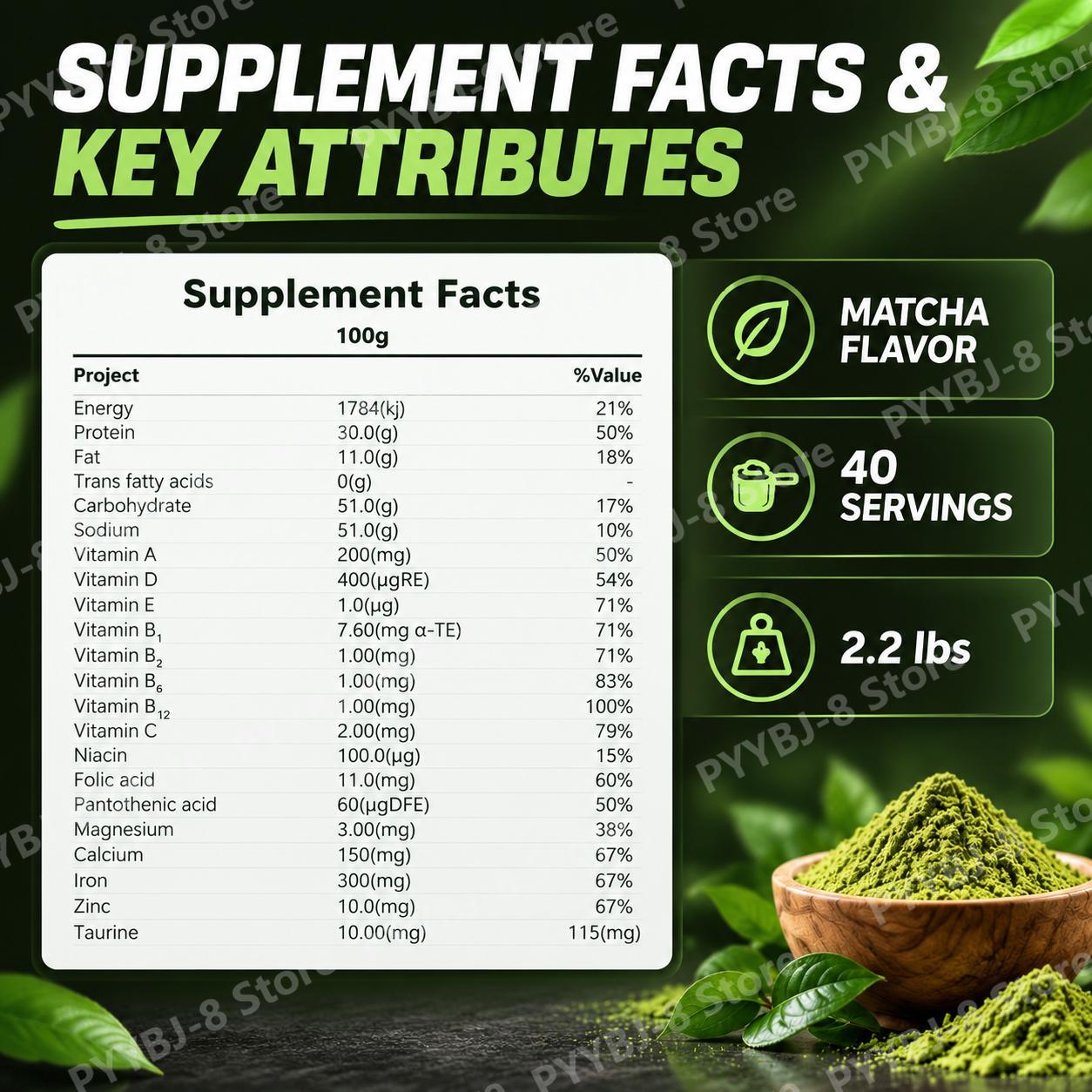 Matcha Flavor Whey Protein Pow - Fitness Nutrition Whey Protein 评论和价格