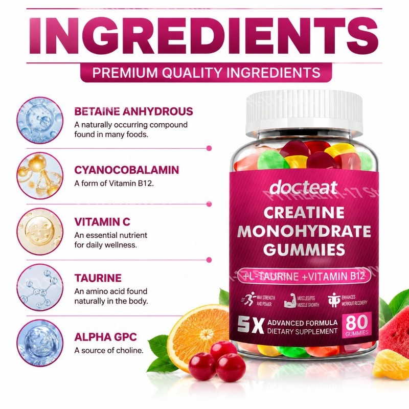 Creatine Monohydrate Gummies w - Multivitamin Gummy Adult 评论和价格