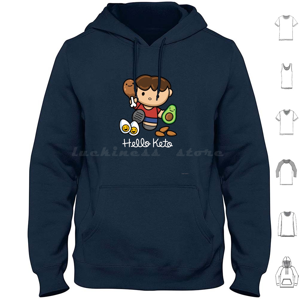 Hello Keto Hoodie Cotton Long  - Nutrition Workout 评论和价格